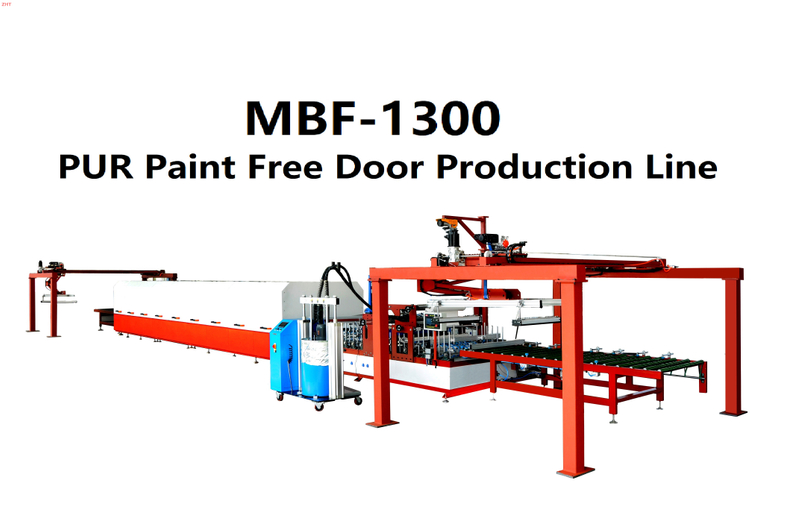 Paint-Free Doors Production Line:PVC Film Wrapping Machine with PUR Adhesive 
